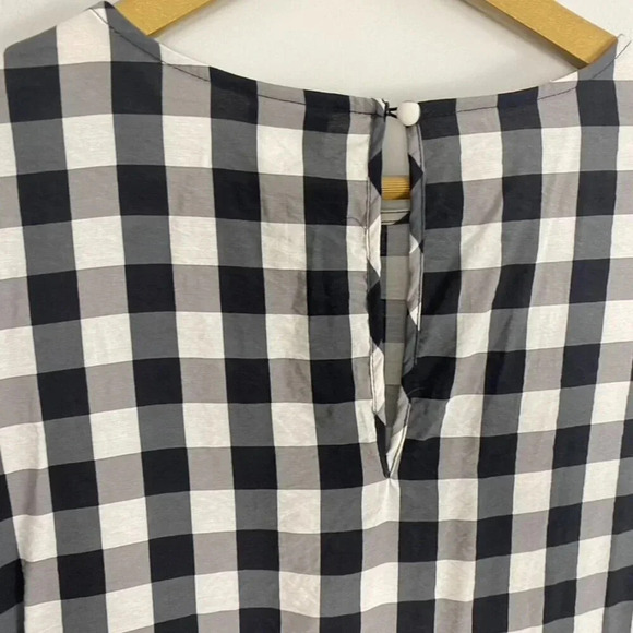 A New Day Black and White Buffalo Plaid Flutter Sleeve Top - Picture 8 of 9